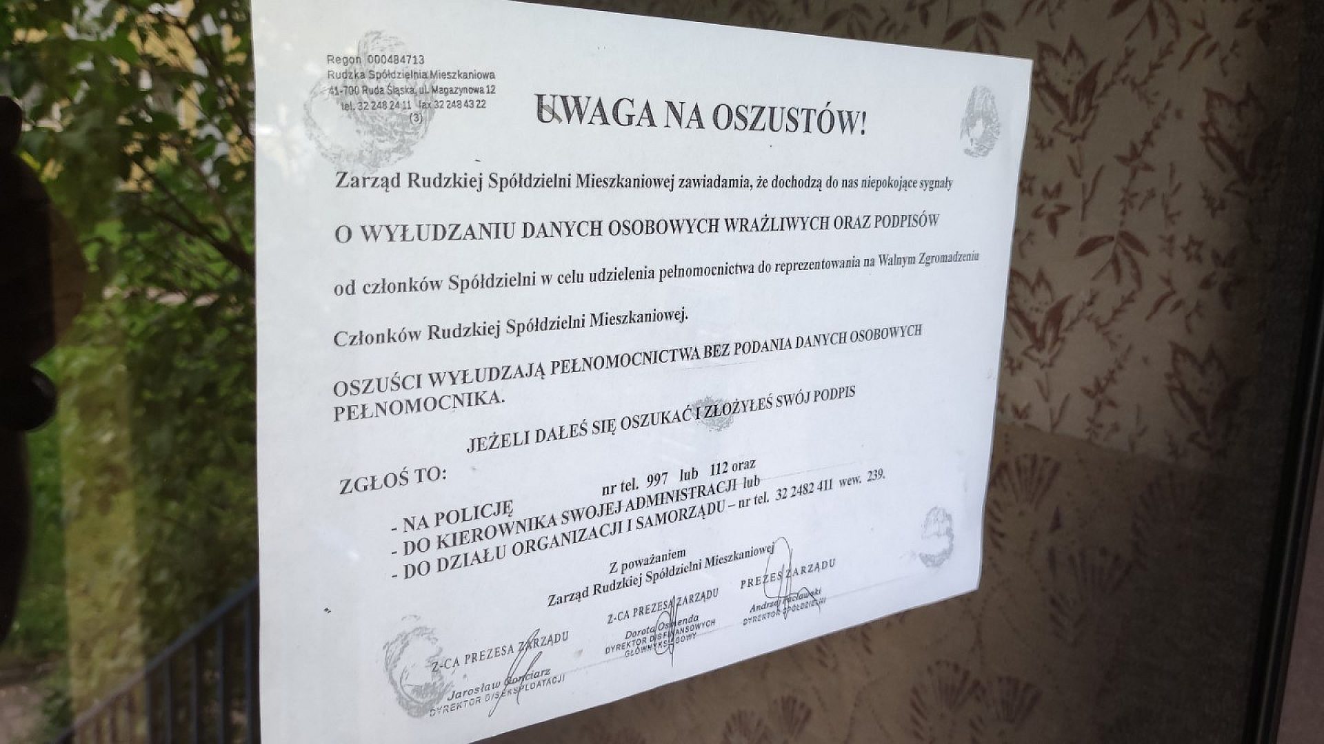 W budynkach RSM pojawiły się takie ostrzeżenia W budynkach RSM pojawiły się takie ostrzeżenia