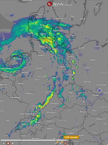 Radar meteo, stan na godz. 11.10 Radar meteo, stan na godz. 11.10