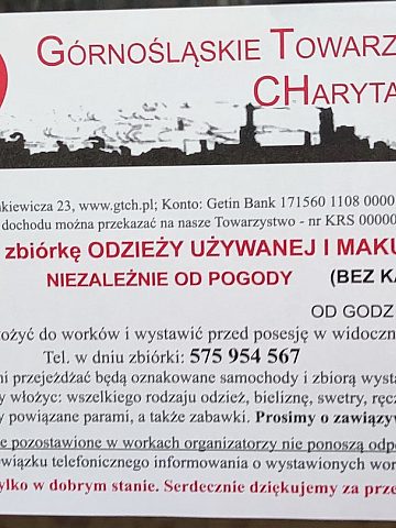 Ogłoszenie o zbiórce w Rudzie Śląskiej Ogłoszenie o zbiórce w Rudzie Śląskiej