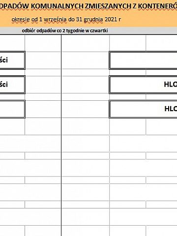 Harmonogram odpadów w Rudzie Śląskiej Harmonogram odpadów w Rudzie Śląskiej