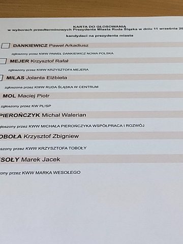 Karta do głosowania Karta do głosowania