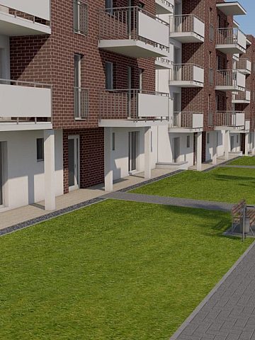 Wizualizacja TBS przy ul. Tomanka z parkingiem Wizualizacja TBS przy ul. Tomanka z parkingiem