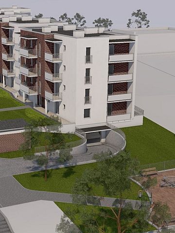 Wizualizacja TBS przy ul. Tomanka widok na całość terenu Wizualizacja TBS przy ul. Tomanka widok na całość terenu