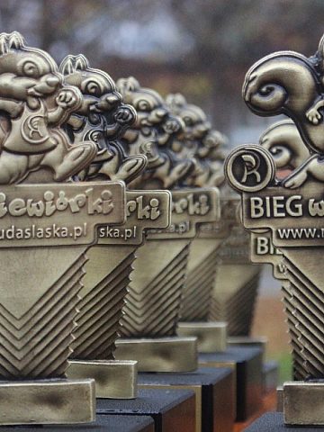 Statuetki dla najwytrwalszych uczestników Biegu Wiewiórki Statuetki dla najwytrwalszych uczestników Biegu Wiewiórki