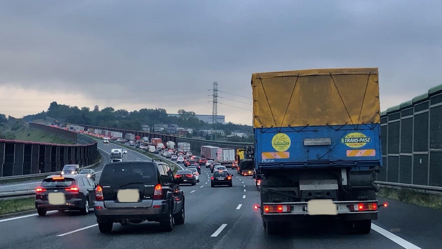 Od świtu wielki korek na A4 w Rudzie Śląskiej