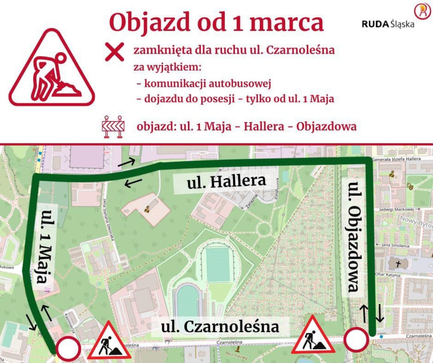Mapa objazdu