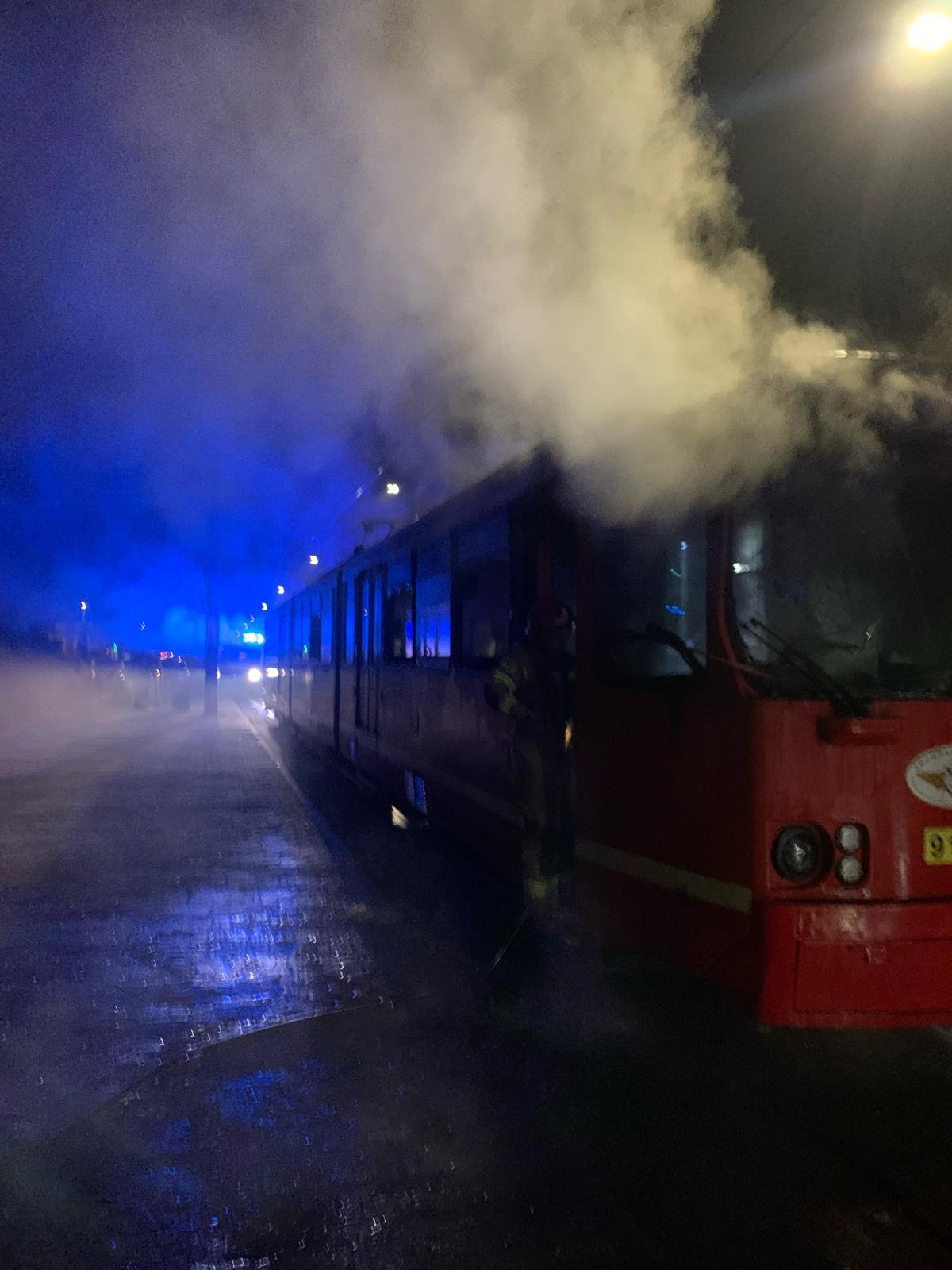 Pożar tramwaj ruda śląska3