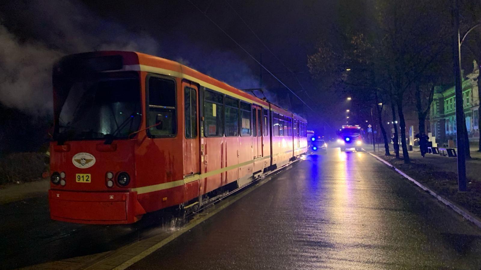 Pożar tramwaj ruda śląska4