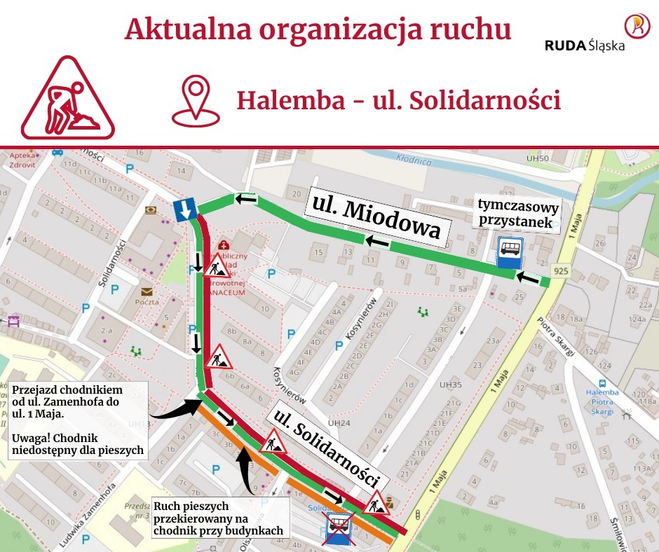 Aktualna organizacja ruchu w okolicy Solidarności