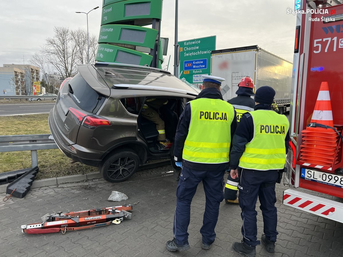 Wypadek pijany stacja bp ruda slaska 5