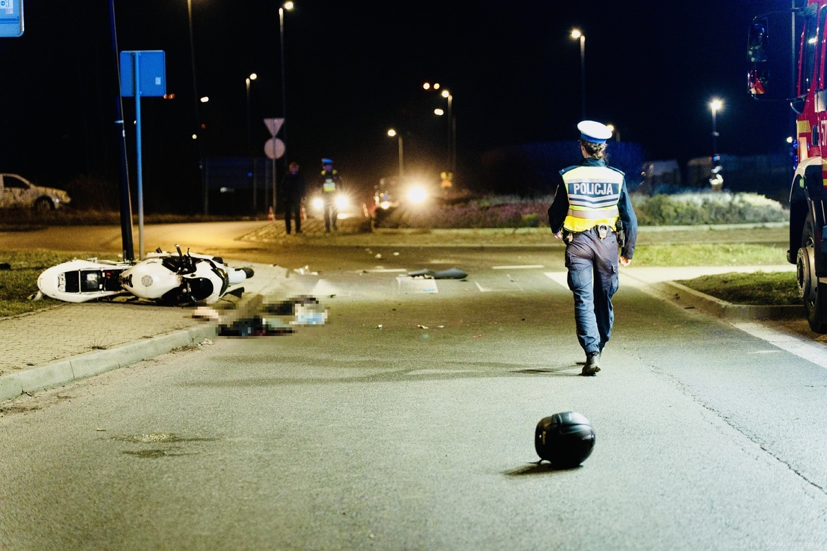 Wypadek motocykl chebzie 2